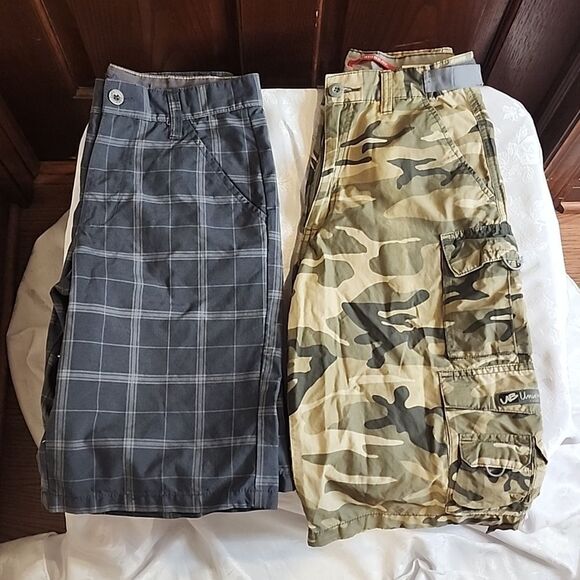 2 Boys Camouflage UnionBay Shorts & 1 Cargo Plaid Shorts 12 - Picture 1 of 16